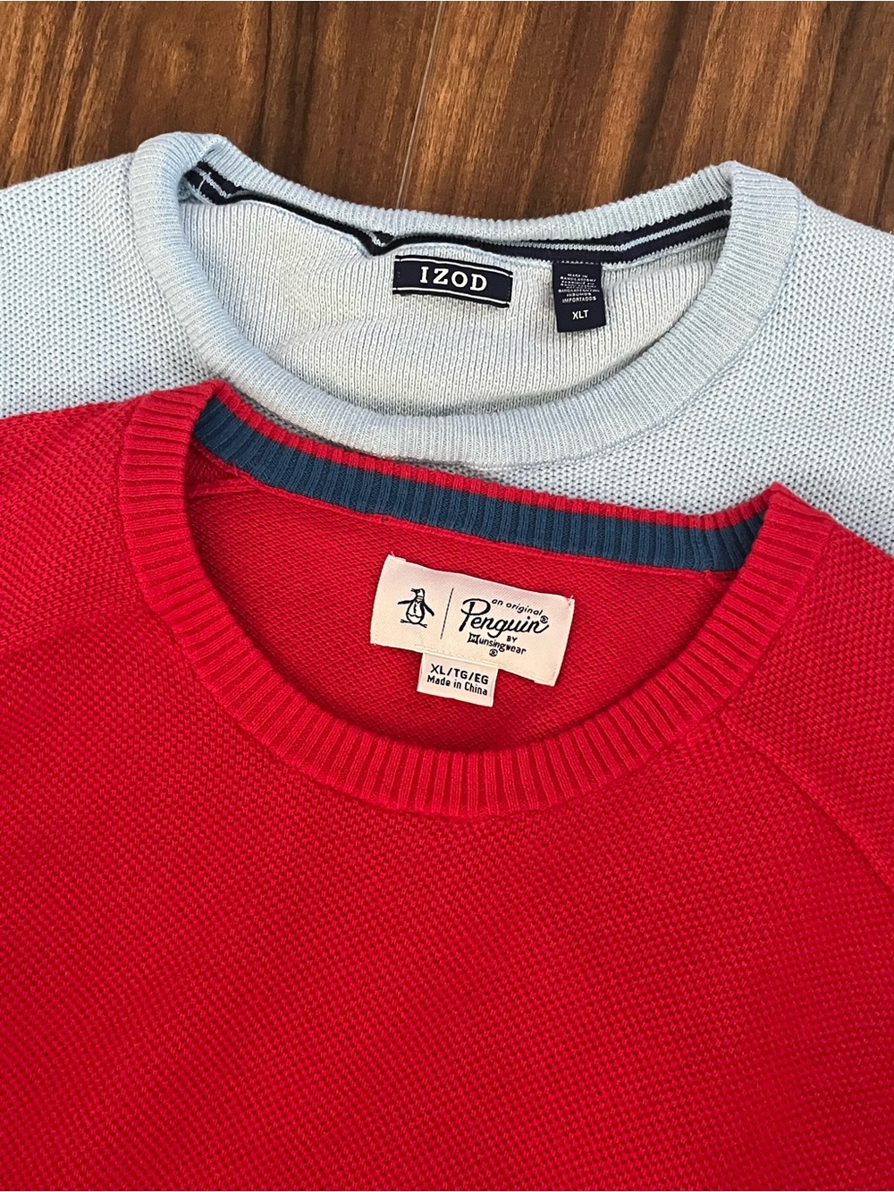 Original Penguin Red/IZOD Crewneck Sweaters